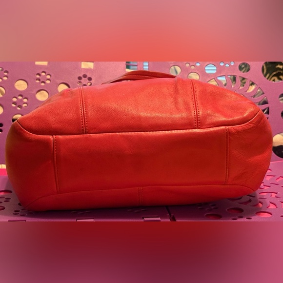 Coach Medium Leather Shoulder Bag. Pink/bright coral - Picture 13 of 16